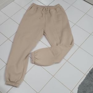 ETHOS tan colored sweat pants with pockets